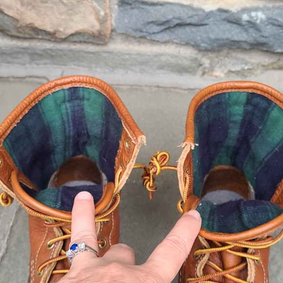 L.L.bean  flannel lined tumbled  leather  duck boo - Picture 13 of 16